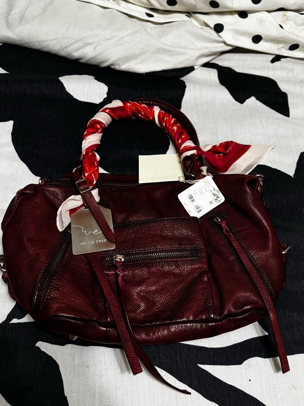 FREE PEOPLE- We The Free. Red rock Leather Shoulder Bag